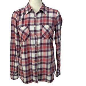BCBGeneration Plaid Button Down Cotton Western Shirt Size Small # 1552